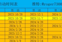 各个赛道启动的时间表格_币想网